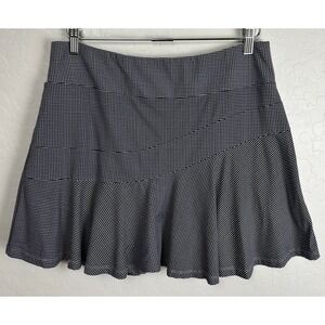 IBKUL Black White Gingham Flounce Skort UPF 50 Golf Tennis Skirt Large 2118